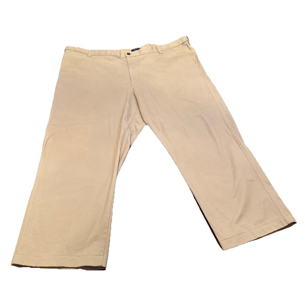 Lands' End Men's Traditional Fit‎ Khaki Chino Pants Waist 48 Big & Tall / 2XL